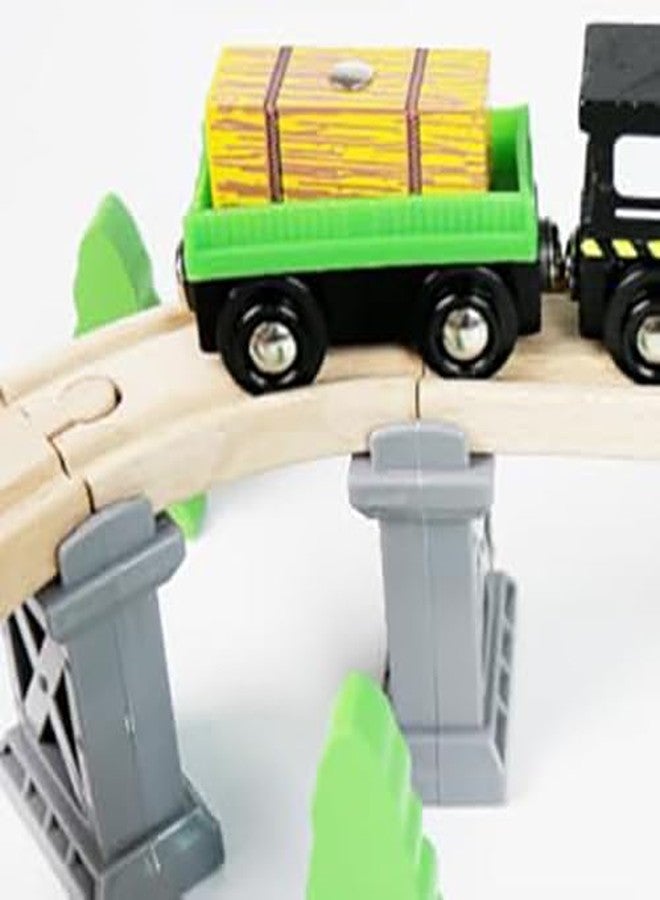 OrgMemory Wooden Train Bridges, Viaduct Bridge, Wooden Train Track Accessories, Wooden Train Track, Train Tracks Compatible with All Major Brands, Wooden Toys for Girls & Boys - Image 5