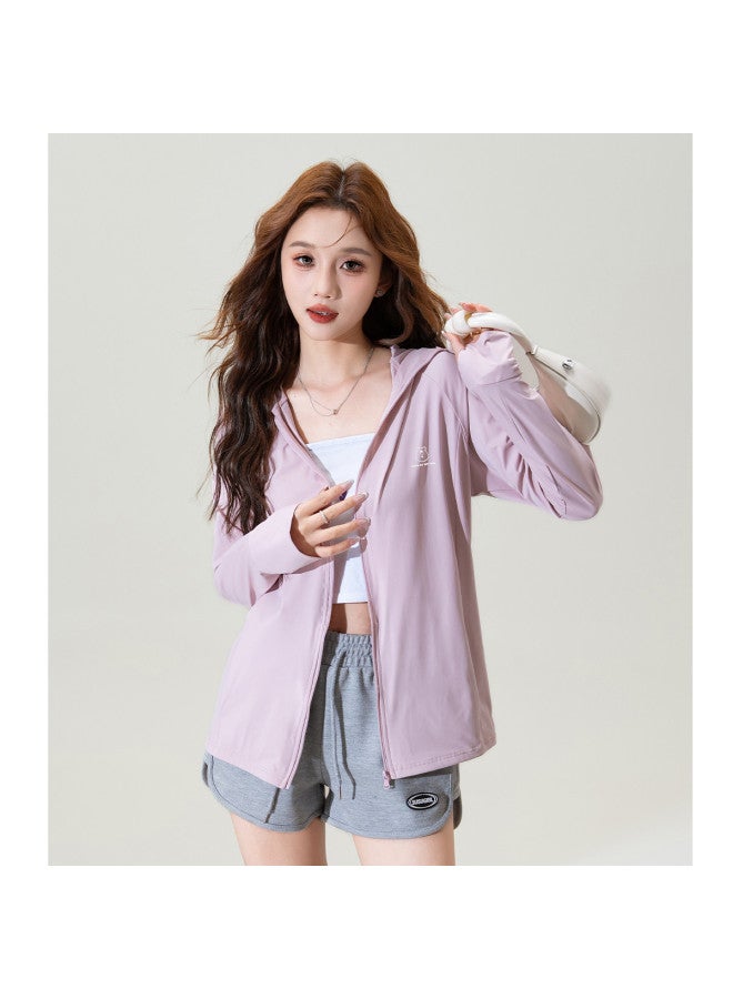 Baleno Summer Outdoor Slim Fit Bear Print Uv Protection Jacket For Women, Lightweight Casual Fashion Hooded Sunscreen Coat - Image 3