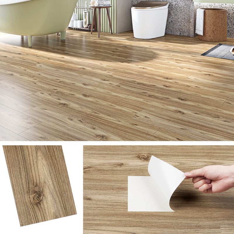 Livelynine 6x36 Peel and Stick Floor Tile Wood Look Waterproof Vinyl Flooring Peel Stick Renter Friendly Floor Wood Vinyl Plank Flooring Planks Self Adhesive Sticky Tiles Laminate Removable 4Tiles