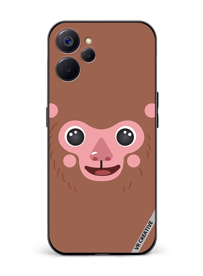 VR CREATIVE Protective Case Cover For Realme 10 5G Monkey Cartoon Face Design Multicolour - Image 1