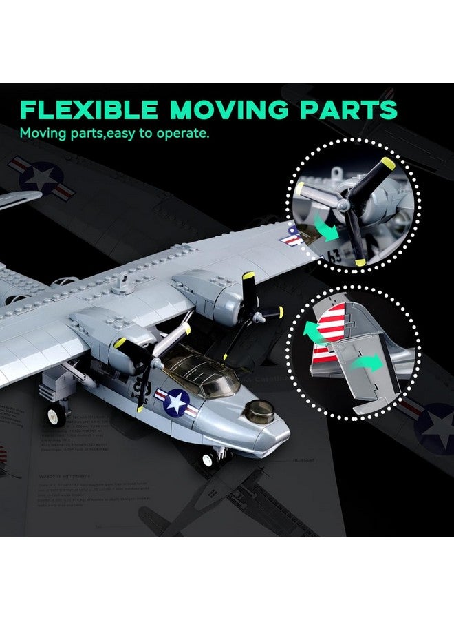 ArtorBricks Air Force Series PBY-5ACatalina Fighter Plane Military Building Block Set and Gift for Adults, Compatible (364Pieces) - Image 3