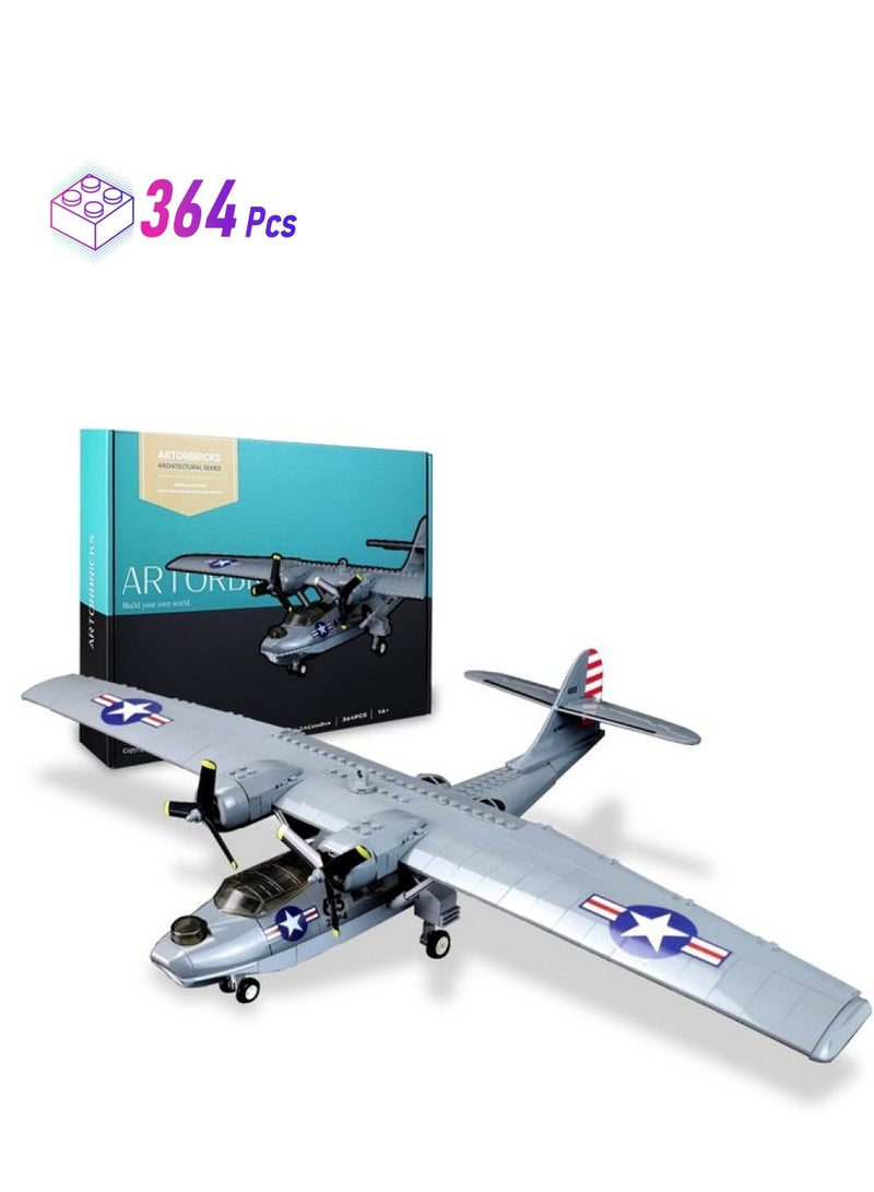 ArtorBricks Air Force Series PBY-5ACatalina Fighter Plane Military Building Block Set and Gift for Adults, Compatible (364Pieces) - Image 1