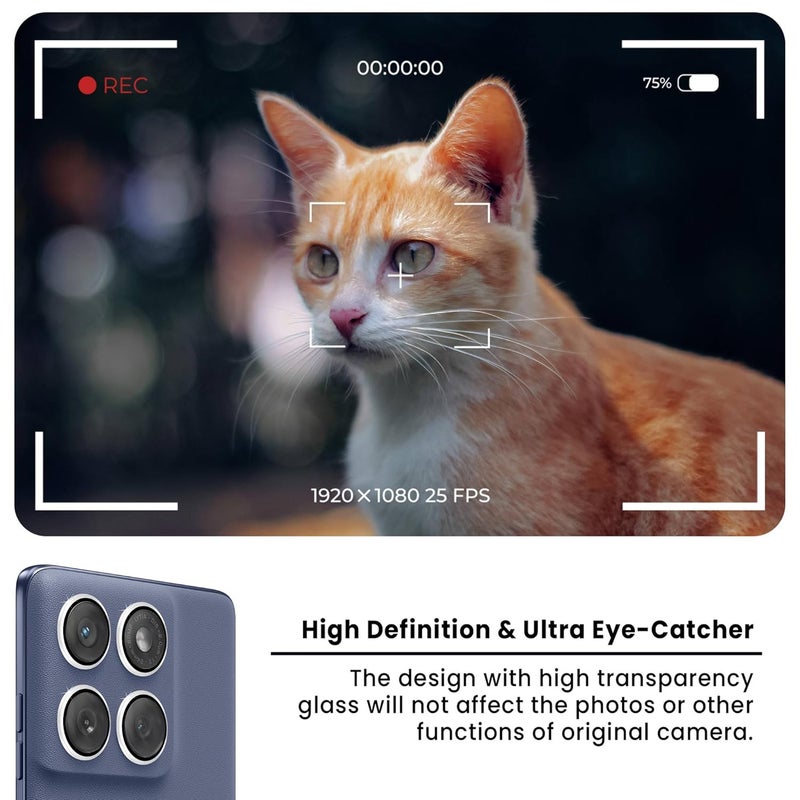 FIRST MART Camera Lens Protectors for Motorola Edge 60 Fusion (6.67 Inches) Tough HD Individual Aluminum Alloy Lens Ring Cover, Scratch Resistant, Thin Lens Protection| Silver, 1 Pack - Image 4