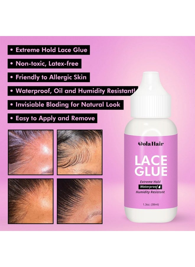 Dolahair Dolahair Lace Wig Glue Kit Lace Front Glue Kit for Wigs Waterproof Wig Glue Strong Hold Wig Glue Kit Wig Install Kit Wig Installation Kit Lace Front Kit Hair Replacement Adhesive Invisible Bonding  - Image 5