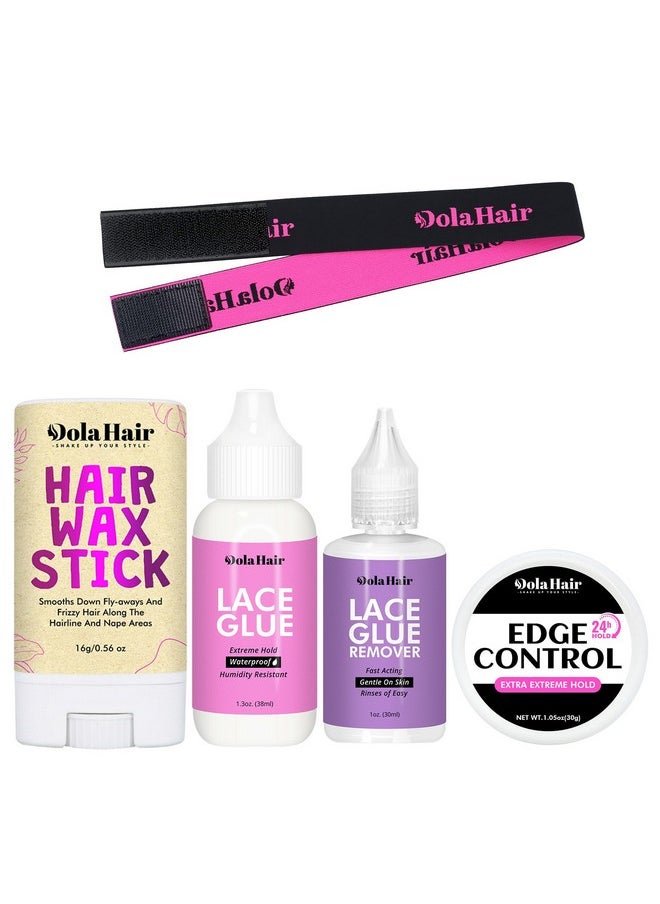 Dolahair Dolahair Lace Wig Glue Kit Lace Front Glue Kit for Wigs Waterproof Wig Glue Strong Hold Wig Glue Kit Wig Install Kit Wig Installation Kit Lace Front Kit Hair Replacement Adhesive Invisible Bonding  - Image 1