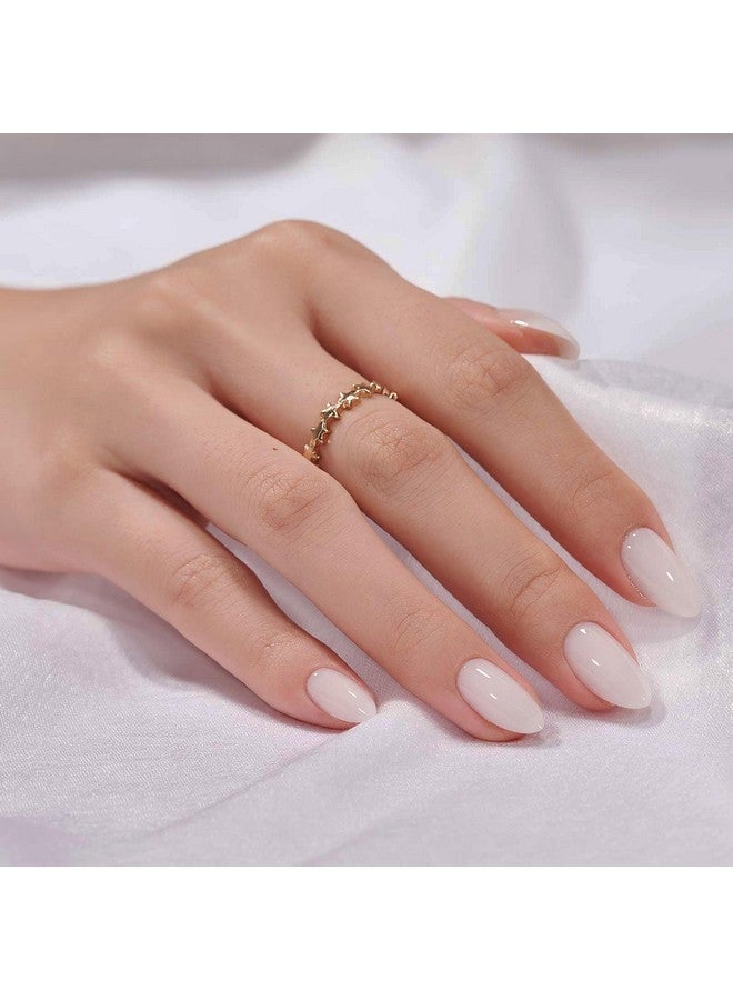 بي تي آرت بوكس أظافر BTArtbox بيضاء قصيرة قابلة للضغط - أظافر جل ناعمة قابلة للضغط بلون اللوز، غراء أبيض مع غراء أظافر، قابلة لإعادة الاستخدام، متوفرة بـ 16 مقاسًا كهدية عيد الحب، كريم باف - Image 1