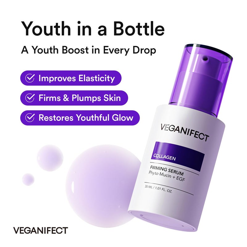 VEGANIFECT NMN Collagen Serum | Elasticity & Firm-Looking Booster with Peptides & Centella Asiatica & Hyaluronic Acid | Skin Resilience & Fine Line Care | Korean Skincare, 1.01 fl.oz - Image 2