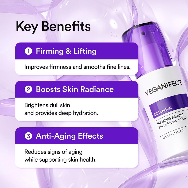 VEGANIFECT NMN Collagen Serum | Elasticity & Firm-Looking Booster with Peptides & Centella Asiatica & Hyaluronic Acid | Skin Resilience & Fine Line Care | Korean Skincare, 1.01 fl.oz - Image 4