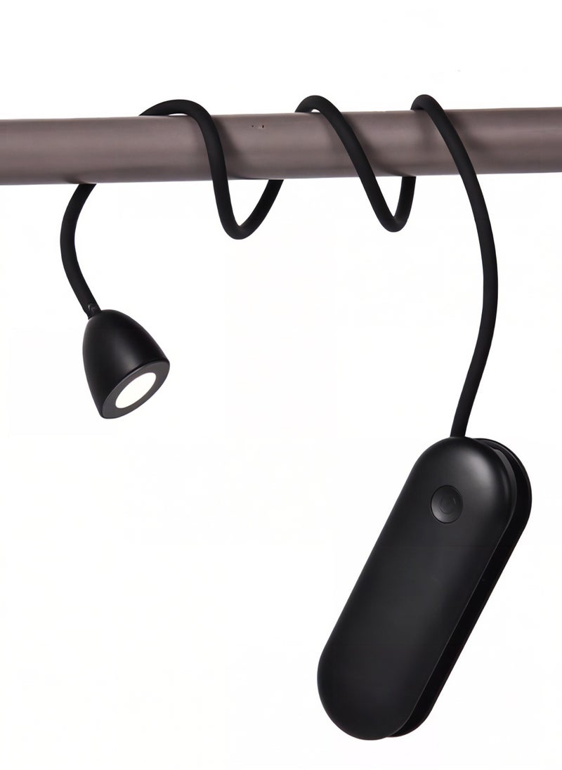 McmhyingPop 3-in-1 Book Lamp, Rechargeable Neck Reading light, Foldable Mini Desk Lamp, Night Light, Flashlight, Office Reading Lamp, 360-Degree Adjustable Flexible Gooseneck, Three Lighting Modes, 1800mAh Large Capacity Battery, Black  - Image 1