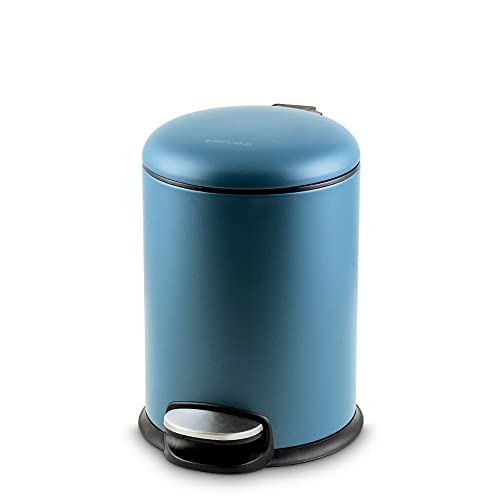Freelance Bass Stainless Steel Dustbin for Home 5L Light Blue - SS Metal Pedal Bin with Lid & Bucket - Garbage Dust Bin/Waste Trash Can for Kitchen, Office, Bedroom, Bathroom/Toilet/Washroom - Image 1