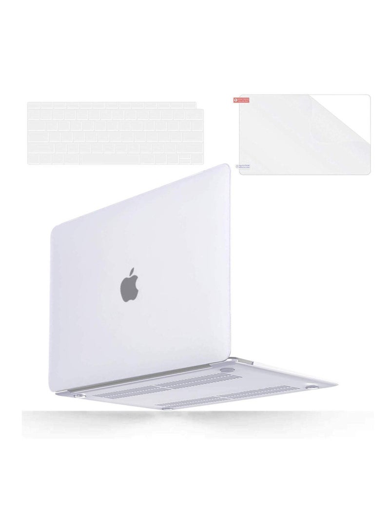 MacBook Air 13 inch Case 2019 2018 Release A1932 with Retina Display Plastic Hard Shell & Keyboard Cover & Screen Protector Only Compatible New MacBook Air 13 White - Image 1