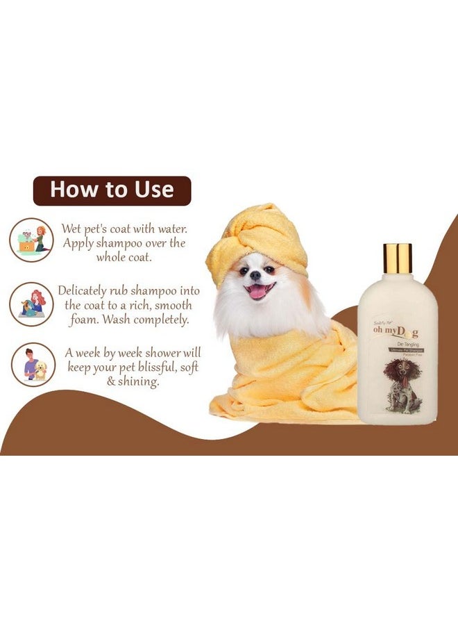 بت شامبو الكلاب Oh My Dog Ultimate De-Tanging الخالي من البارابين مع فرشاة توزيع شامبو الكلاب الصغيرة الناعمة من السيليكون (1000 مل)  - Image 3