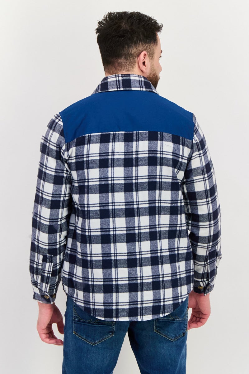 Avalanche Men Plaid Jacket Shirt, Navy - Image 2