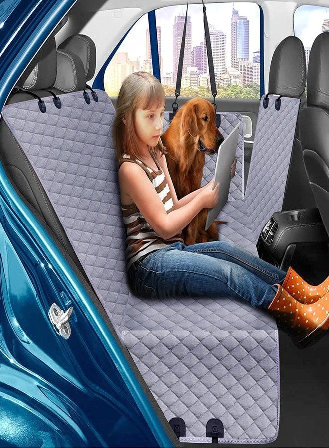 PetLux غطاء مقعد السيارة للكلاب من بيت لوكس | غطاء مقعد خلفي مقاوم للماء والخدوش والانزلاق | قابل للغسل، متين، يناسب جميع السيارات (رمادي وأسود) - Image 4