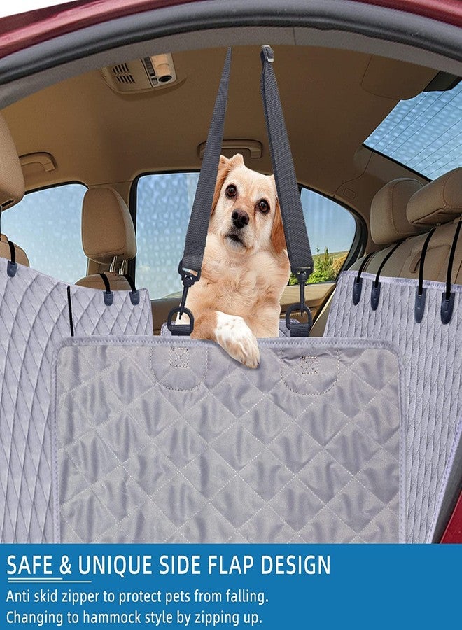 PetLux غطاء مقعد السيارة للكلاب من بيت لوكس | غطاء مقعد خلفي مقاوم للماء والخدوش والانزلاق | قابل للغسل، متين، يناسب جميع السيارات (رمادي وأسود) - Image 3