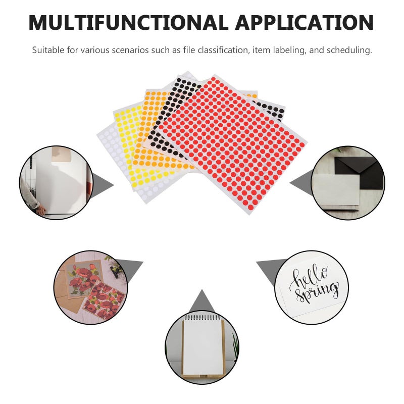 2800pcs Colored Round Dot Stickers 8mm Circle Labels Adhesive Dots For Office Organizing And Sealing - Image 4