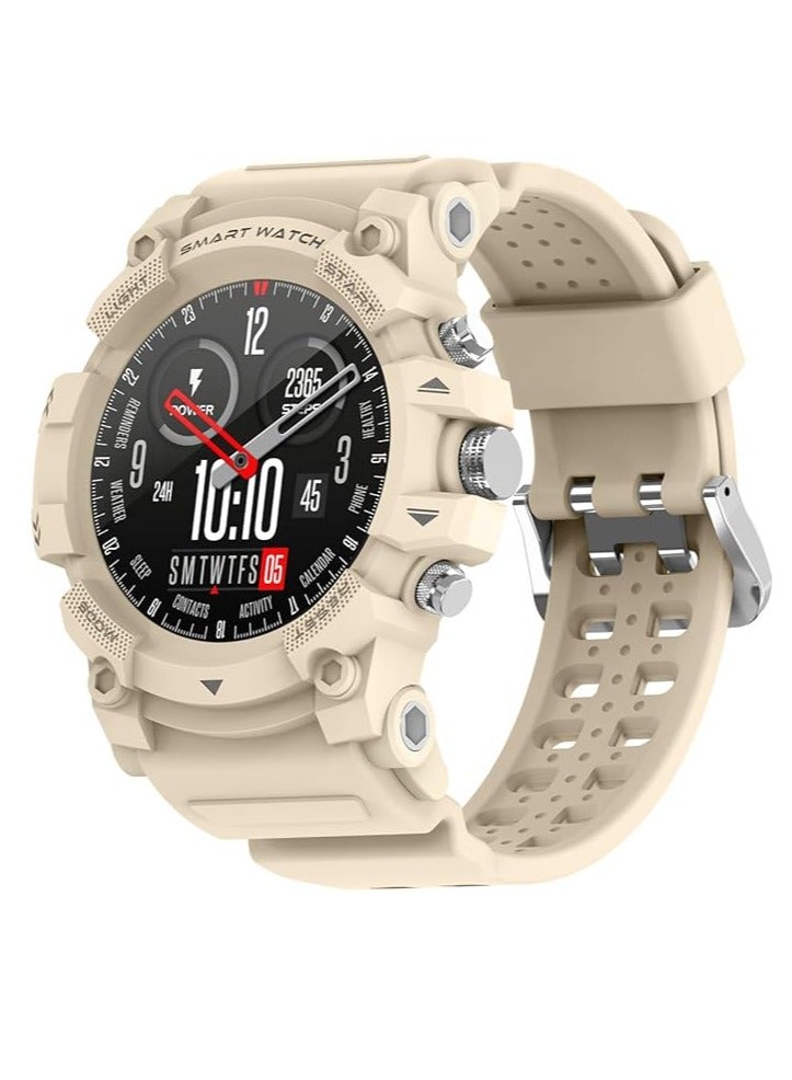 PEJE 1.39” Watch For Men,Smart Watch For Men with GPS,1ATM Waterproof Bluetooth calling Smart Watch,120+ Sport Modes, with SpO2/Heart Rate/Sleep Monitor,Smartwatch Compatible Android iOS (Beige) - Image 1