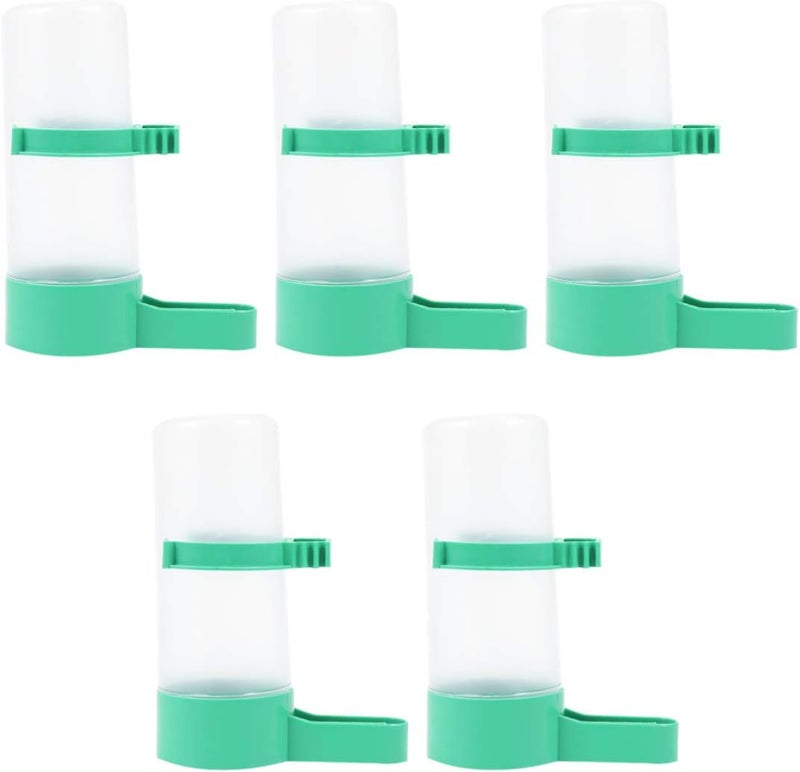 Yardwe 5Pcs Birds Feeder Drinker Waterer Clip with Automatic Drinking Water Sprinkler Proof Bird Cup for Parrots Budgie Cockatiel Lovebirds (M) - Image 1