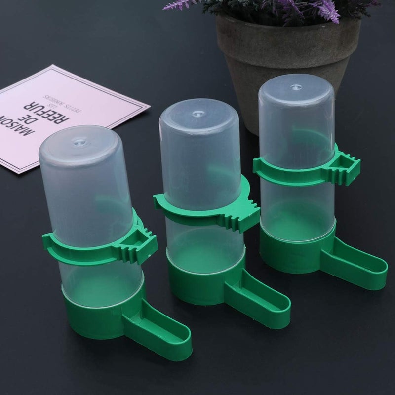 Yardwe 5Pcs Birds Feeder Drinker Waterer Clip with Automatic Drinking Water Sprinkler Proof Bird Cup for Parrots Budgie Cockatiel Lovebirds (M) - Image 4