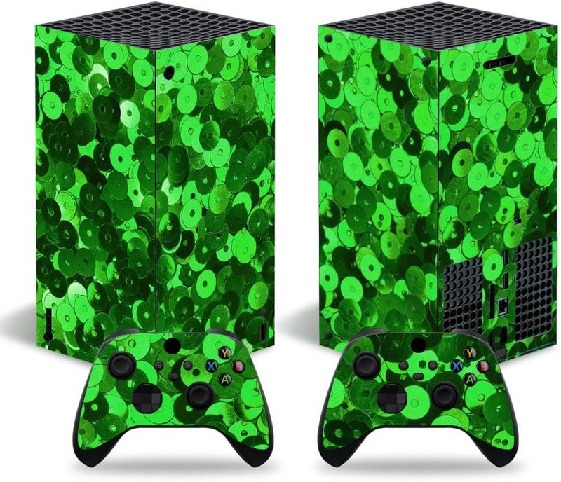 Xbox Series X Digital Stickers Full Body Vinyl Skin Decal Protective Cover for Microsoft Xbox Series X Digital Console and Controllers (Series X Digital Green)
