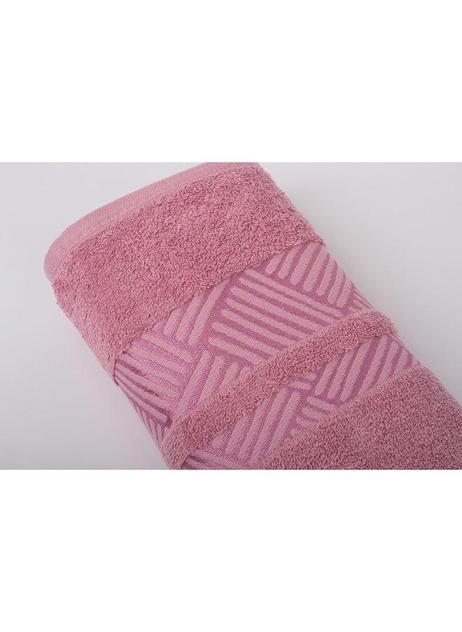 Towel 4 Piece Bathroom  Set - TRACK - 500 GSM - 100% Cotton Terry - Jacquard Border- 2 Bath  70X140 cm & 2 Hand  50x90 cm- Luxury Touch - Extra Absorbent-Pink - pzsku/Z8C59BD0EF156DB95B594Z/45/_/1718005529/a7b3e262-1f14-432c-a53e-13ca46ff12a2