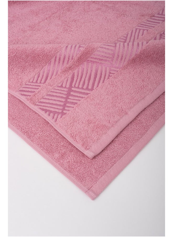 Towel 4 Piece Bathroom  Set - TRACK - 500 GSM - 100% Cotton Terry - Jacquard Border- 2 Bath  70X140 cm & 2 Hand  50x90 cm- Luxury Touch - Extra Absorbent-Pink - pzsku/Z8C59BD0EF156DB95B594Z/45/_/1718005598/1c53da41-fedc-40a6-a80a-e5f49d0605e9