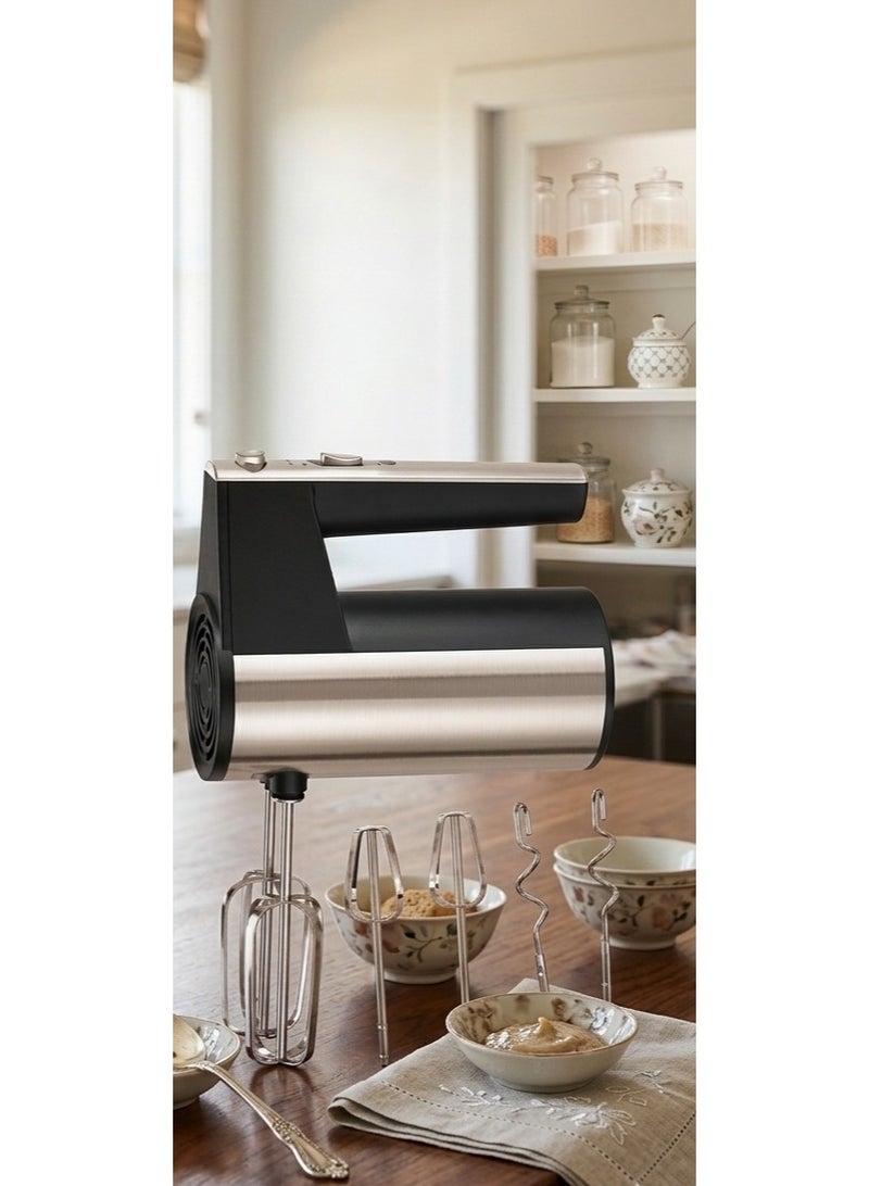 An electric hand mixer designed to mix and whip ingredients quickly and easily. Perfect for preparing cakes, whipped cream, light dough, and desserts. - Image 2