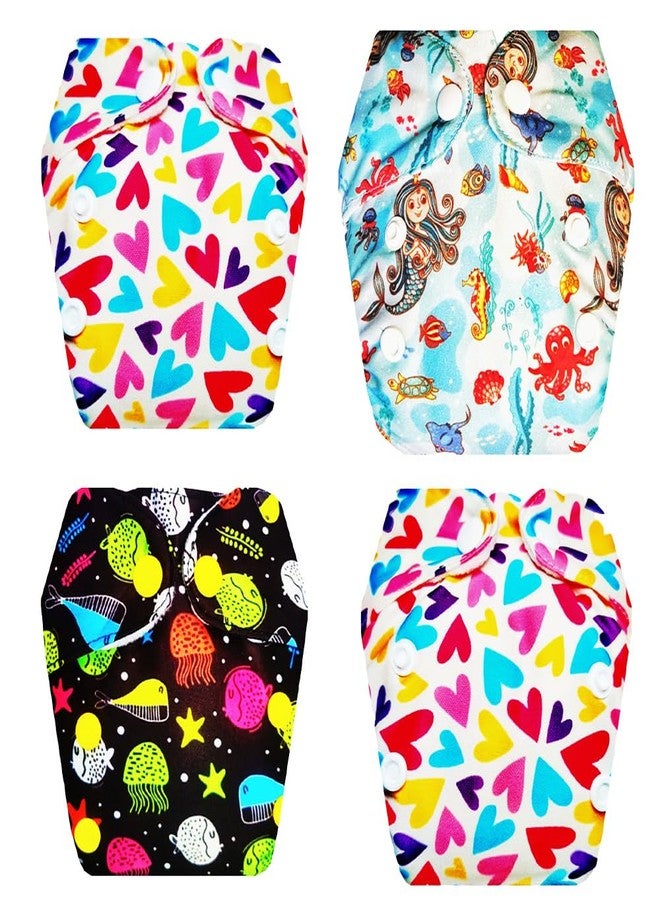 Dumbledo Premium Newborn Cloth Diaper with Integrated Insert (Pack of 4) | Dry Feel and Comfortable | Reusable & Washable | Easy to Clean | Worry-Free Diapering | 0 - 4 Months | Unisex Baby - Image 1