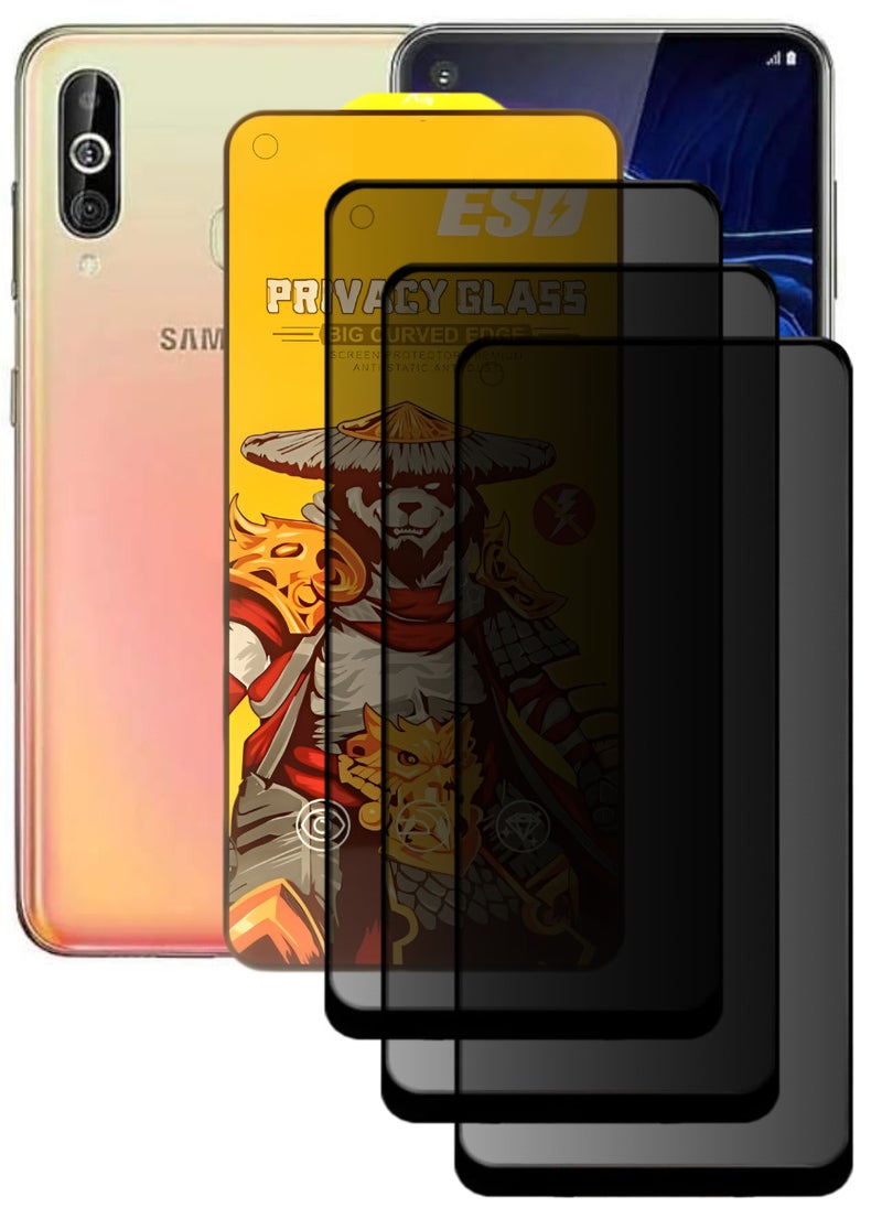 ESD 3 Pieces Tempered Dustproof Privacy Glass Screen Protector Compatible For Samsung Galaxy A60 - Image 1