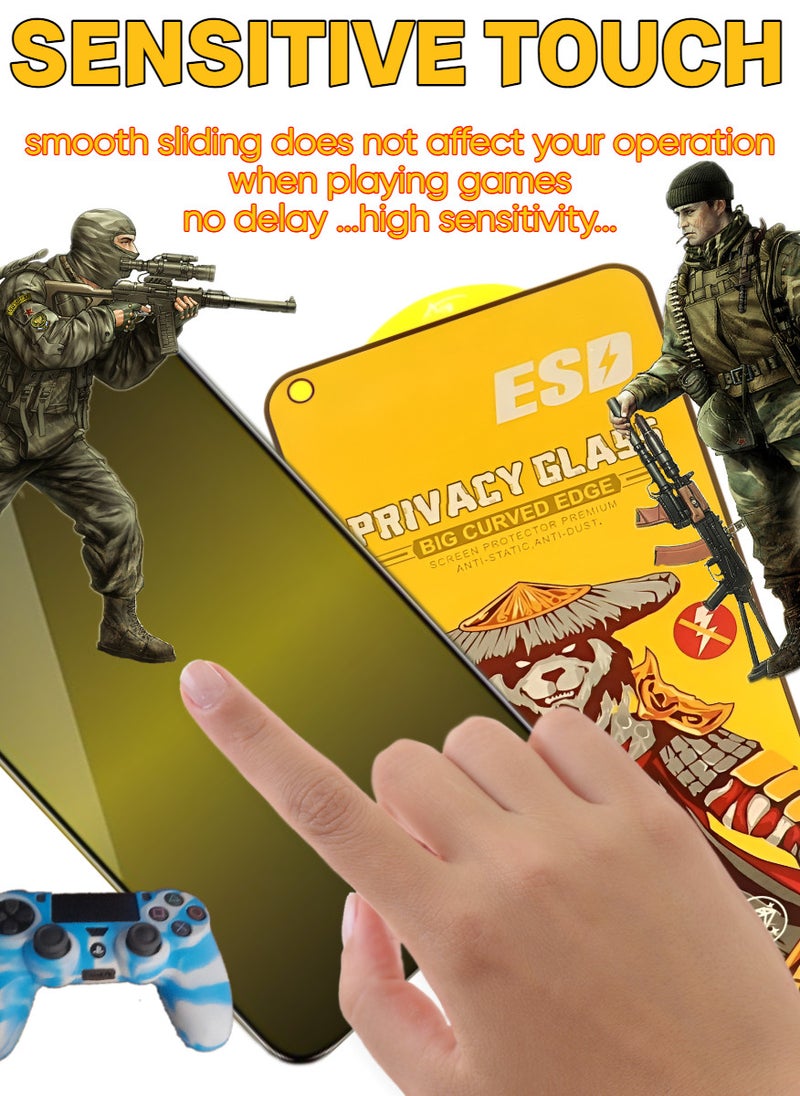 ESD 3 Pieces Tempered Dustproof Privacy Glass Screen Protector Compatible For Samsung Galaxy A60 - Image 3