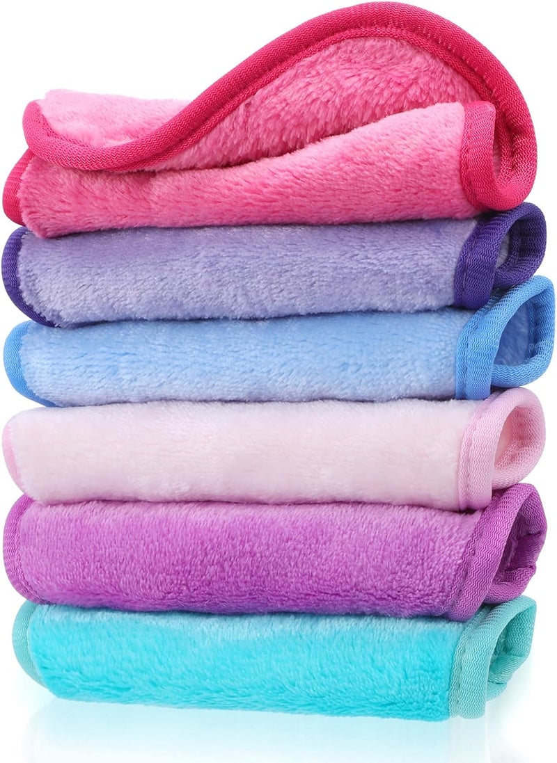 Amabro Reusable Makeup Remover Cloths Soft Microfiber Face Cleansing Cloth Fast Drying WashclothFace Towel For Sensitive Skin Daily Travel Eye Skincare6 Colors