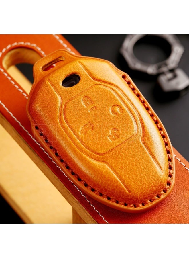 NOSKIN Leather Car Remote Key Case Cover Shell Fit for Trumpchi GAC 2021 EMPOWs J11 J12 J13 J14 J15 J16 GS8 Protector Keychain Accessories (Blue) - Image 5