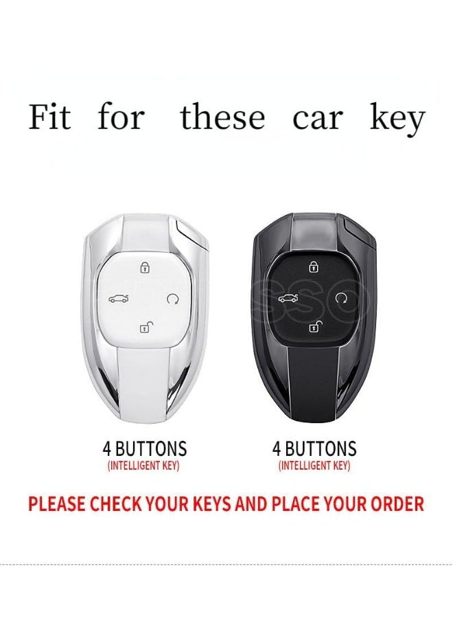 NOSKIN Leather Car Remote Key Case Cover Shell Fit for Trumpchi GAC 2021 EMPOWs J11 J12 J13 J14 J15 J16 GS8 Protector Keychain Accessories (Blue) - Image 2