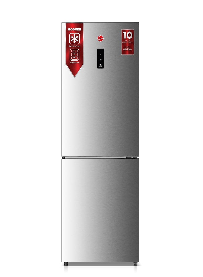 HOOVER 2-Door Refrigerator, 414L, No Frost, Inverter Compressor, Multi Air Flow, Chiller Compartment, Twist Ice Maker, LED Light, Door Display, 1 Year Manufacturer, INox Finish - HBR-K414-S HBR-K414-S Inox - Image 1