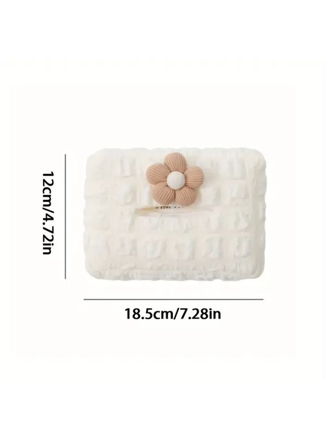 Brown Flower Car Tissue Box Holder Over The Door Window Mount Hands Free Dashboard Visor No Installation Portable - Image 2
