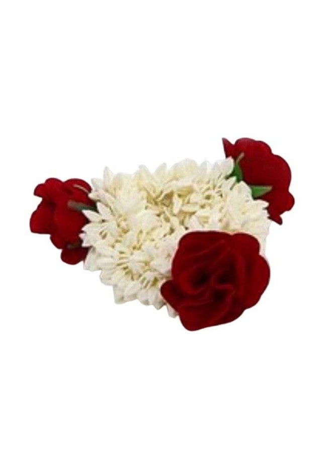 Ublic Combo of 3 pieces White Mogra Rose Flower Gajra Funky Messy Bun Juda Parandi Choti braid Hair Extension Accessories (Combo 6) - Image 4