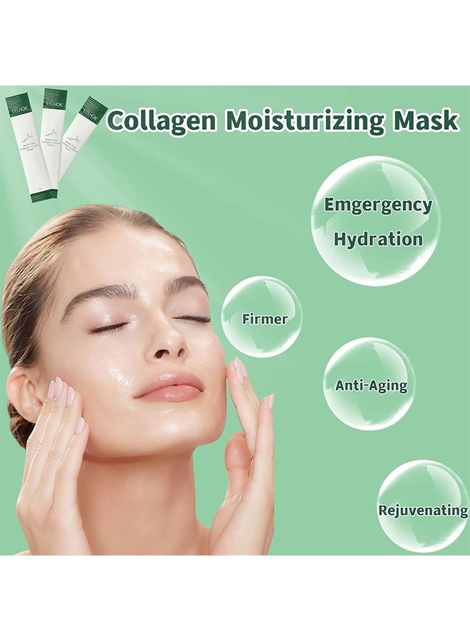 إيلهو غسول - قناع شد الكولاجين الخالي من الكولاجين ، قناع النوم لشد الكولاجين الكوري - خال من الغسول ، تفتيح البشرة ، مرطب للعناية بالوجه ، غني بفيتامين سي وحمض الهيالورونيك ، مناسب لجميع أنواع البشرة - 20 عبوة - Image 5