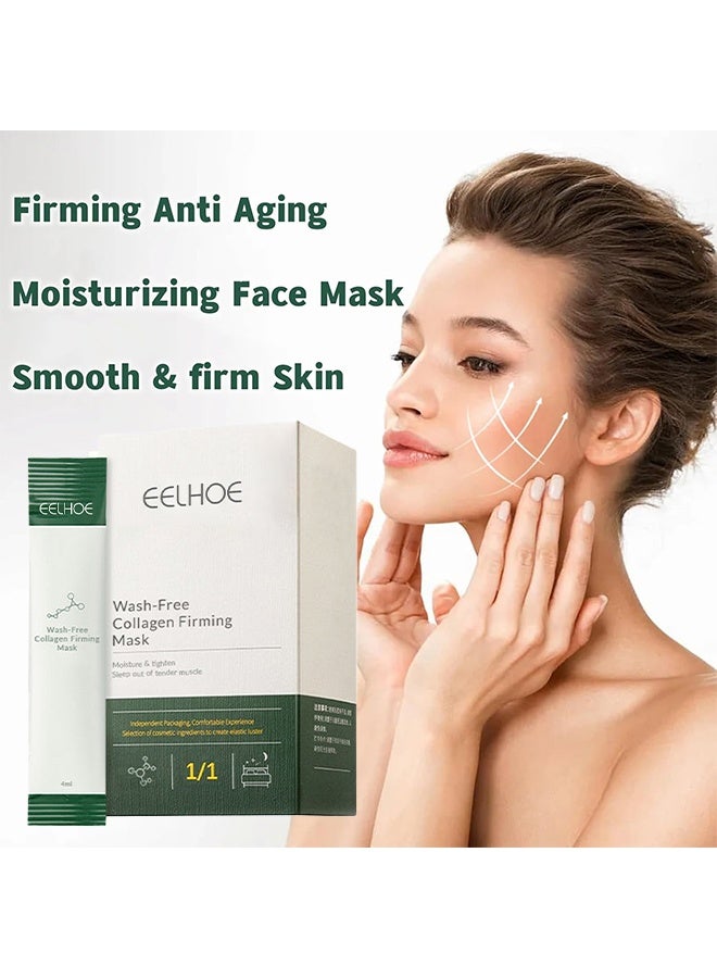 إيلهو غسول - قناع شد الكولاجين الخالي من الكولاجين ، قناع النوم لشد الكولاجين الكوري - خال من الغسول ، تفتيح البشرة ، مرطب للعناية بالوجه ، غني بفيتامين سي وحمض الهيالورونيك ، مناسب لجميع أنواع البشرة - 20 عبوة - Image 2