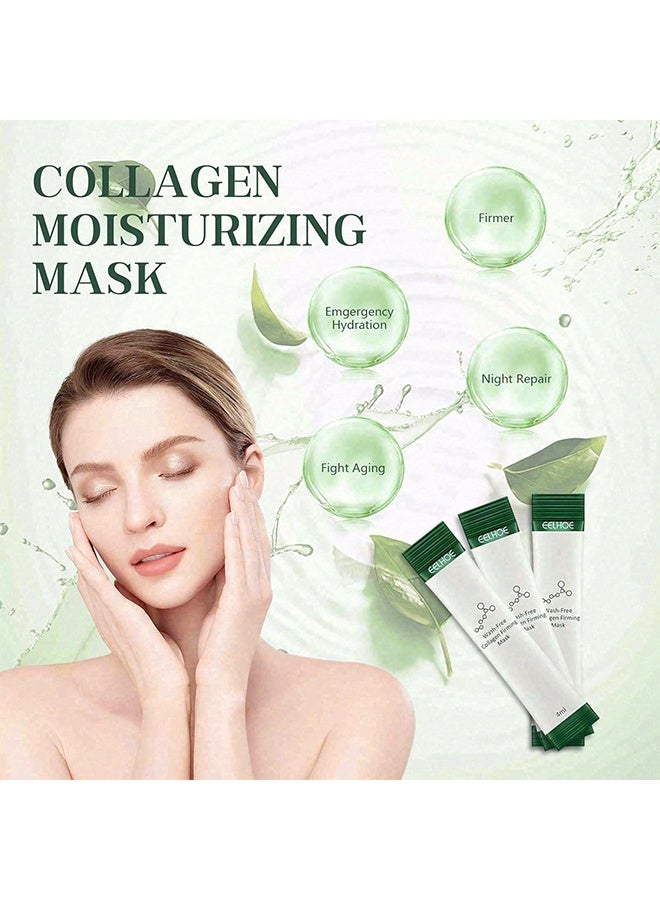 إيلهو غسول - قناع شد الكولاجين الخالي من الكولاجين ، قناع النوم لشد الكولاجين الكوري - خال من الغسول ، تفتيح البشرة ، مرطب للعناية بالوجه ، غني بفيتامين سي وحمض الهيالورونيك ، مناسب لجميع أنواع البشرة - 20 عبوة - Image 4