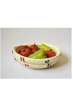 Generic Natural Wicker Dessert Plate, Decorated with Colorful Fabric Diameter 25cm  - Image 3