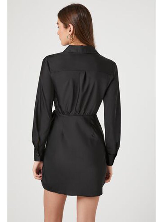 FOREVER 21 Satin Mini Wrap Dress  - Image 3