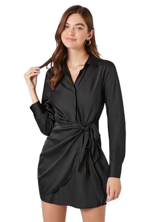 FOREVER 21 Satin Mini Wrap Dress  - Image 1