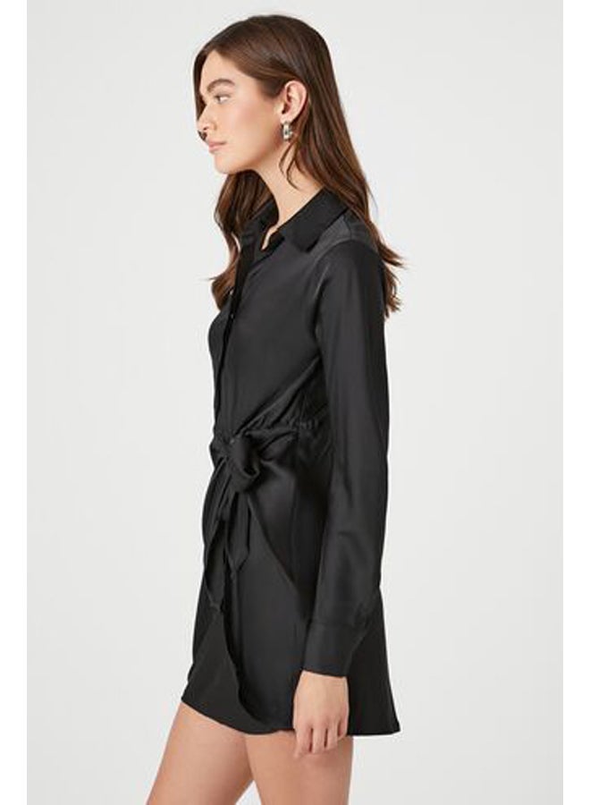 FOREVER 21 Satin Mini Wrap Dress  - Image 2