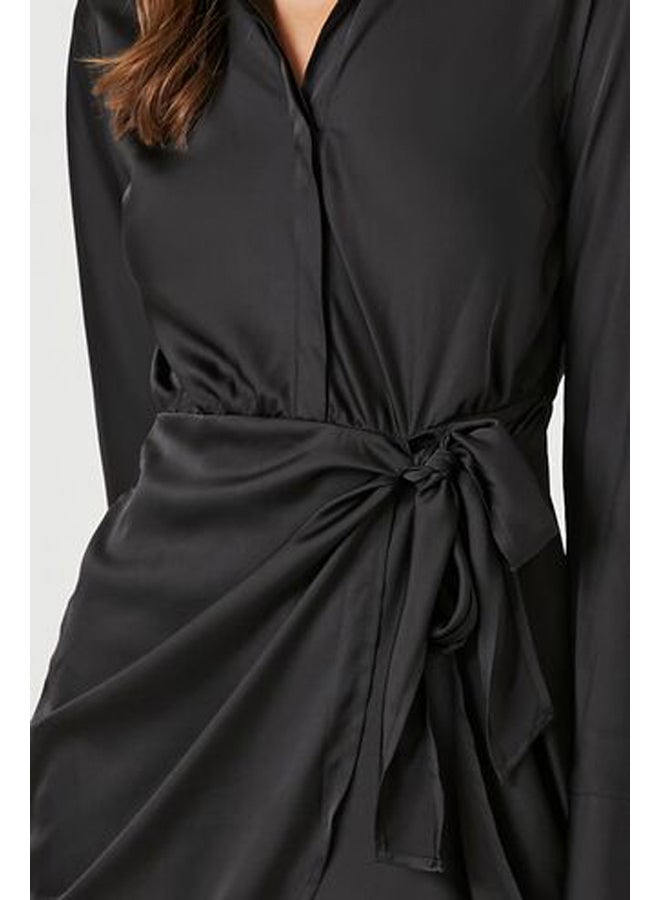 FOREVER 21 Satin Mini Wrap Dress  - Image 5