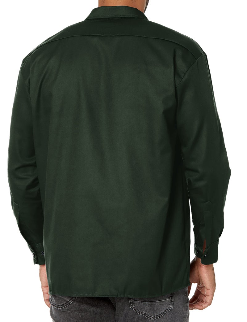 Dickies Men's Long Sleeve Work Shirt, Hunter Green, X-Large - Image 2