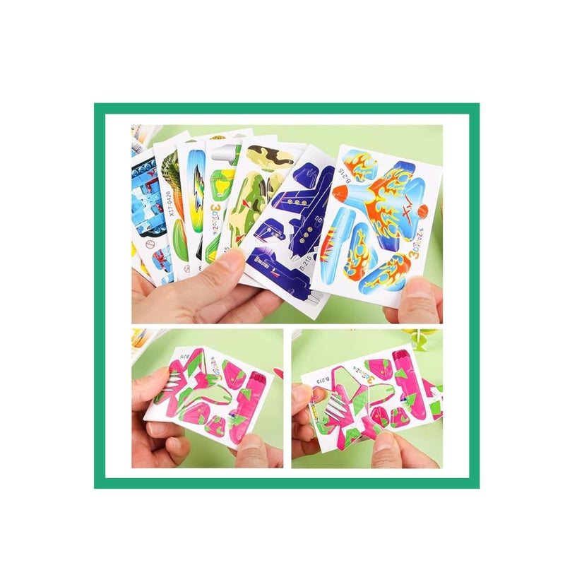 SOLARAE 4 Set Educational 3D Cartoon Puzzle, 3D Cartoon Puzzles, Animals, dinosaurs, airplanes, insects 3D puzzles, Good Gifts for Boys & Girls - Image 4