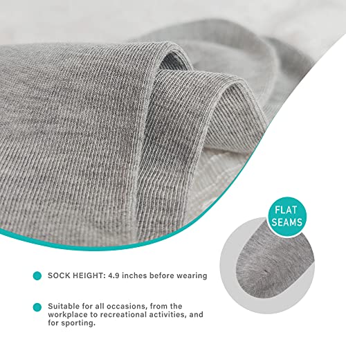 SERISIMPLE Viscose Bamboo Men's Breathable Quarter Thin Ankle High Socks - Comfort Cool Soft 5 Pairs (Large, Grey) - Image 3