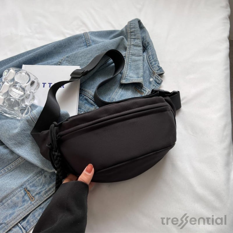 Tressential UrbanStash Waist Bag for Men Women | Cross Body Fanny Pack Sling Bag for Hiking, Travel, Camping, Outdoor Sports, Cycling | Money Belt with Adjustable Strap (Black) - Image 3