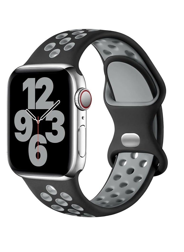 Generic - Strap Silicone Sport Band For Apple Watch Ultra 49mm / 45mm / 44mm / 42mm Series 1/2/3/4/5/6/7/8/SE Replacement Strap Wristband Bracelet Compatible with 42 mm / 44 mm / 45 mm / 49 mm - Image 1