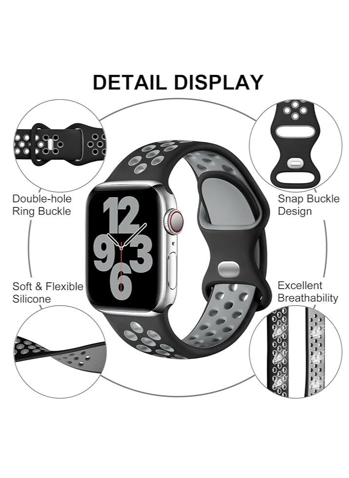 Generic - Strap Silicone Sport Band For Apple Watch Ultra 49mm / 45mm / 44mm / 42mm Series 1/2/3/4/5/6/7/8/SE Replacement Strap Wristband Bracelet Compatible with 42 mm / 44 mm / 45 mm / 49 mm - Image 1